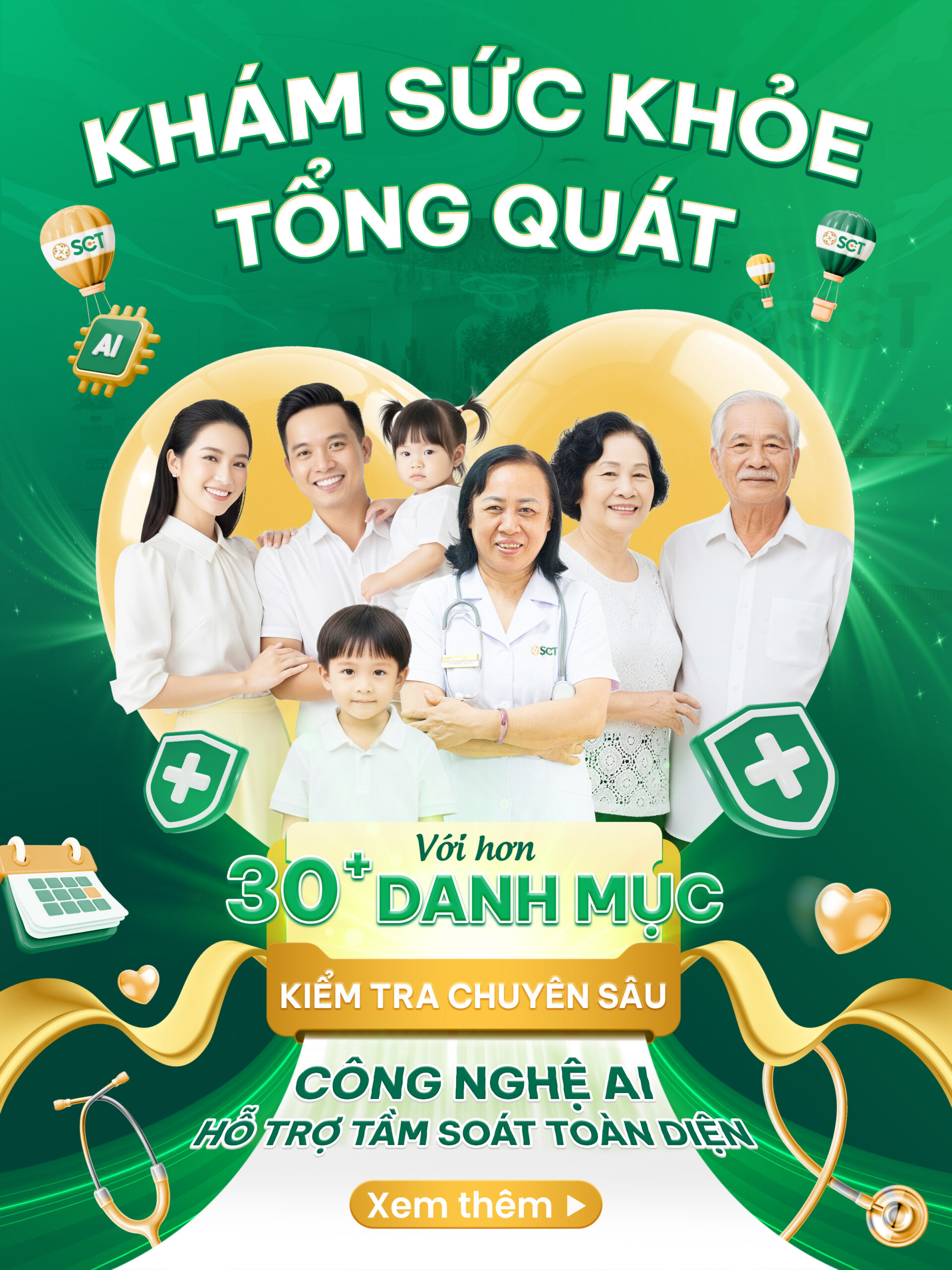 Banner Mobie Website Khám sức khỏe tổng quát màu xanh SCT
