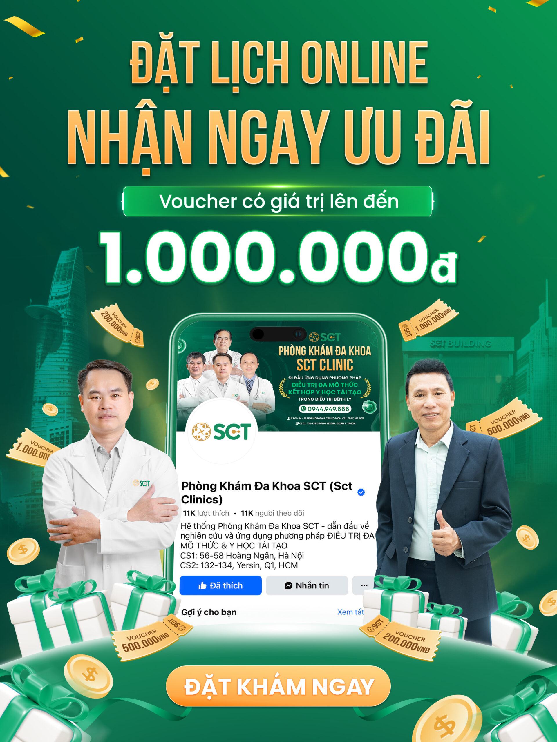 Banner Mobie Webssite Đặt Lịch Online - Nhận Ngay Voucher Ưu Đãi SCT