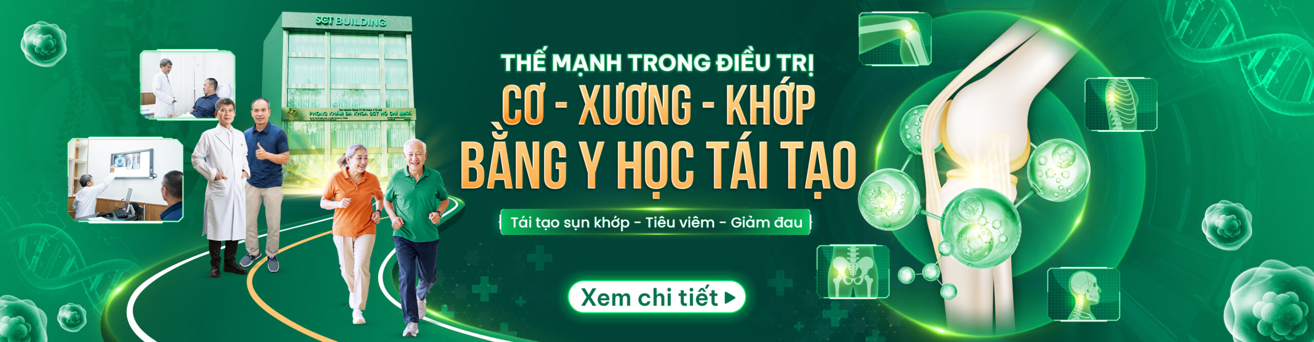 Banner Website Thế mạnh điều trị Cơ - Xương - Khớp bằng Y học tái tạo SCT